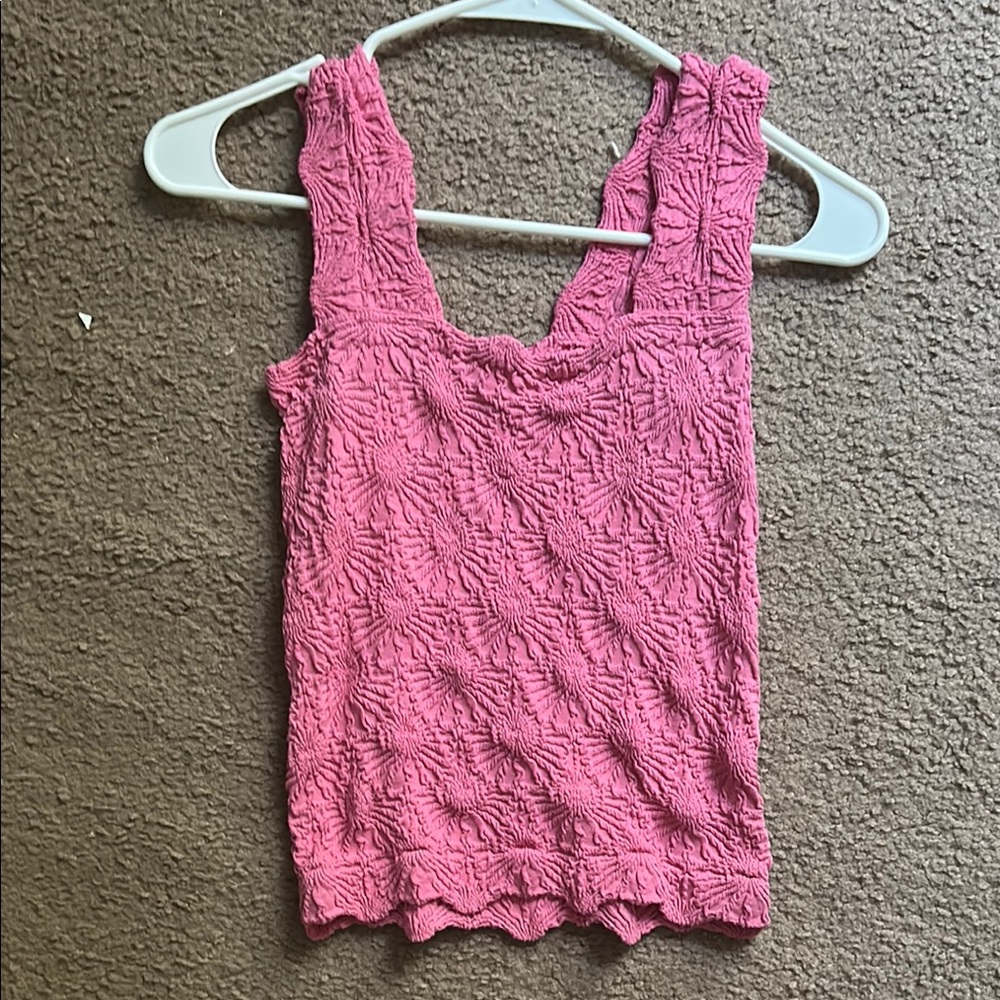 Free People Look- Alike Pink Textured Women's Top